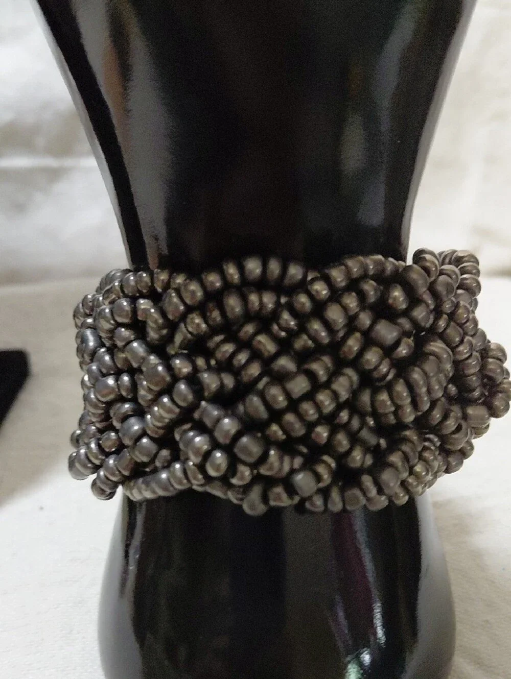 Vintage Multi-Strand Hematite Bead Necklace, Bracelet & Earrings Set